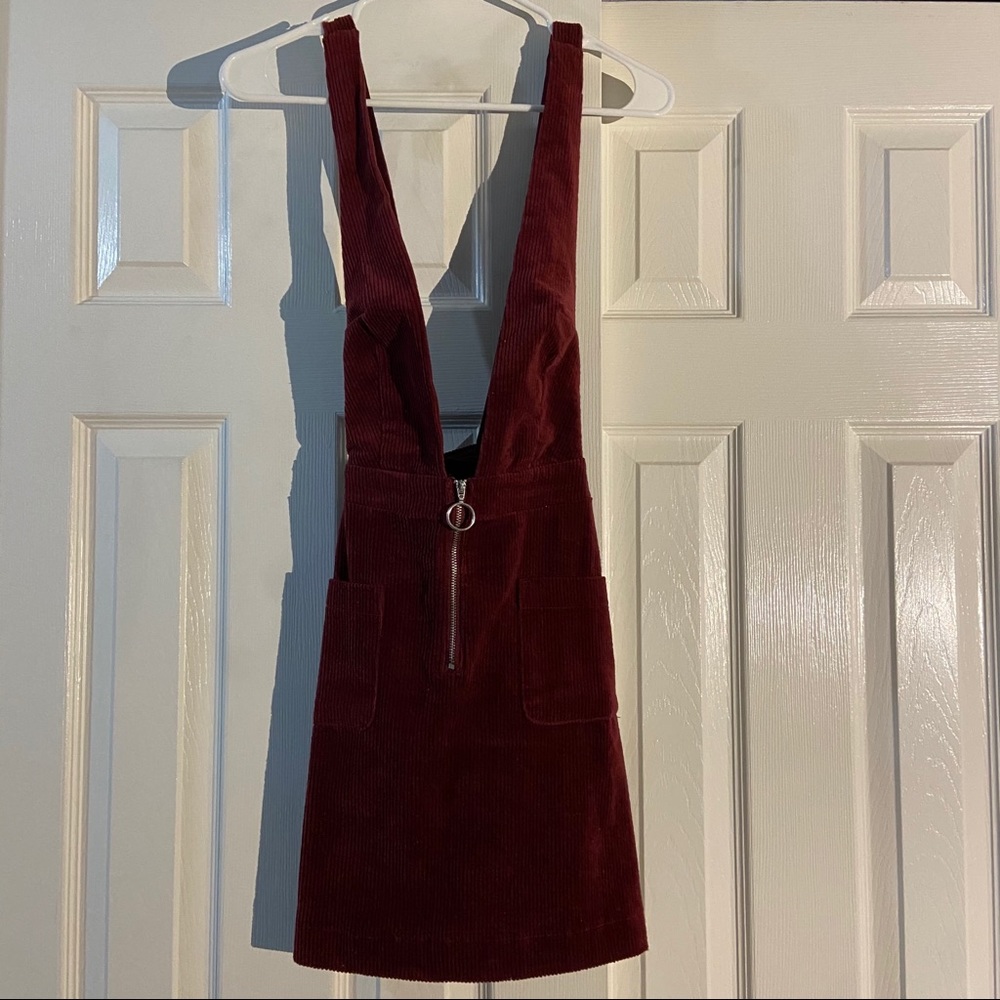 Maroon overall skirt